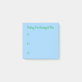 Notas Post-it® Verde Simple Sobre Gratitud Azul