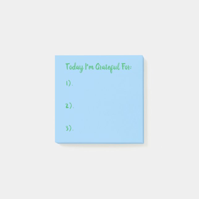 Notas Post-it® Verde Simple Sobre Gratitud Azul (Anverso)