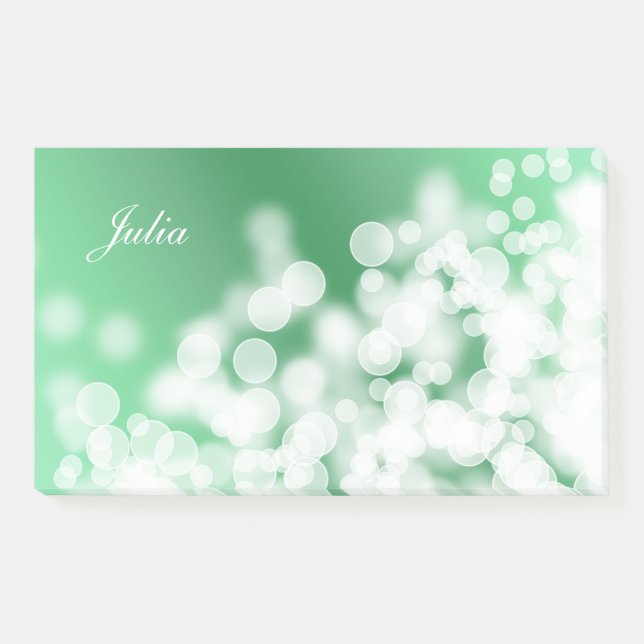 Notas Post-it® Verde texture.text del estilo de Bokeh (Anverso)