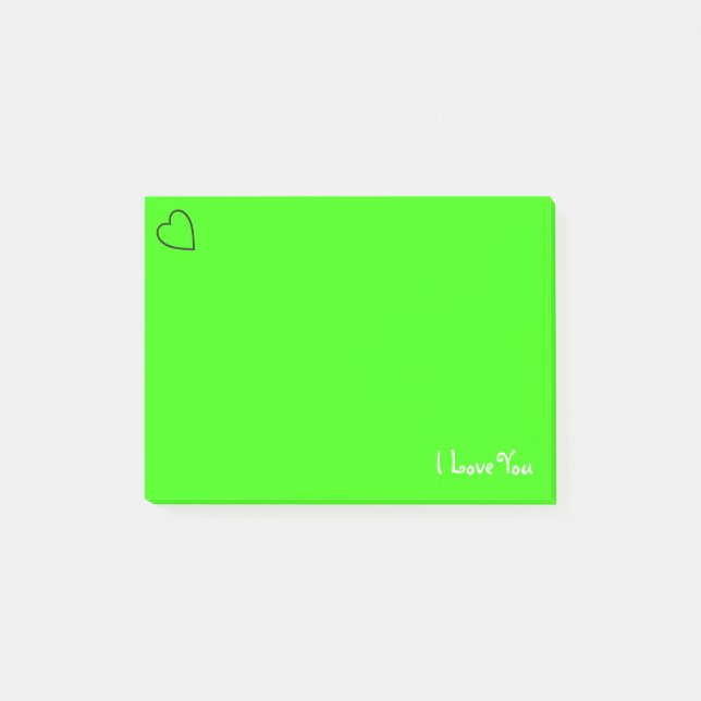Notas Post-it® Verde vibrante del personalizado te amo el | (Anverso)