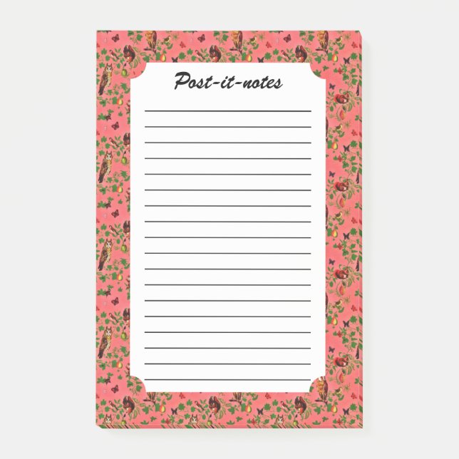 Notas Post-it® Verdor rústico retro acuarela del bosque otoño (Anverso)