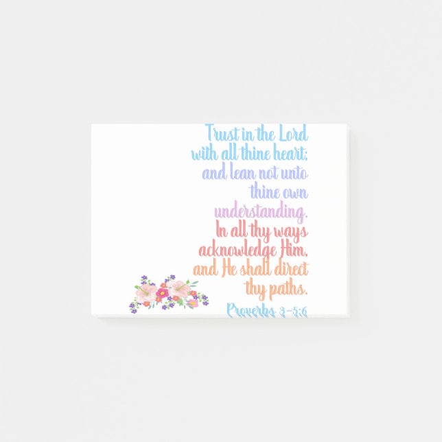 Notas Post-it® Versículo de la Biblia de los Proverbios (Anverso)