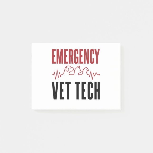 Notas Post-it® Veterinario de emergencia Vet Tech Critical Care (Anverso)