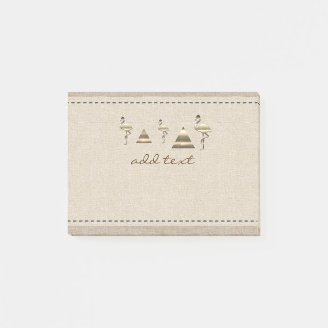 Notas Post-it® Viaje de vacaciones de oro retro (Anverso)