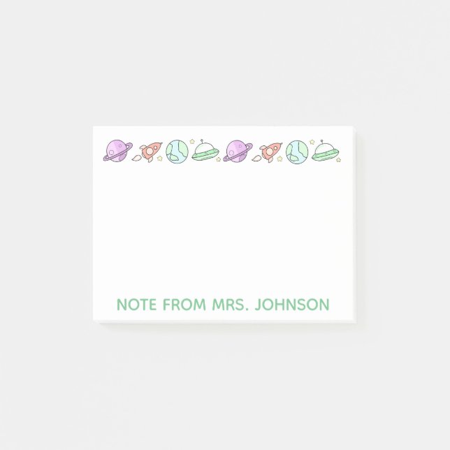 Notas Post-it® Viaje espacial (Anverso)