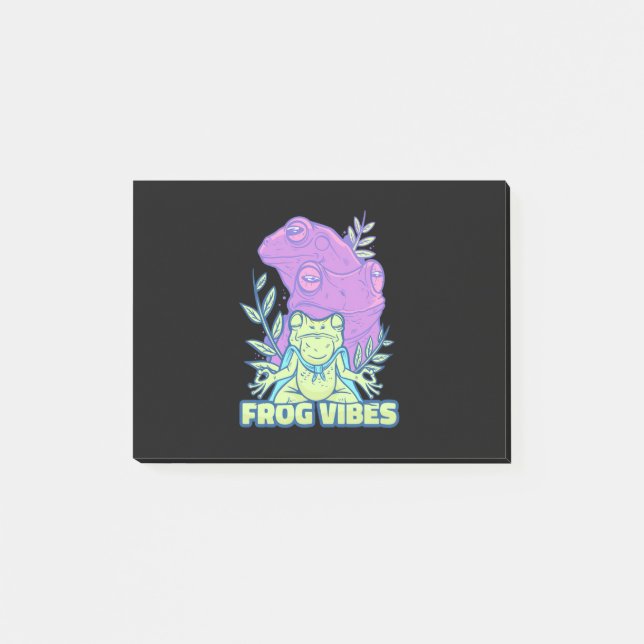 Notas Post-it® Vibes de rana de yoga (Anverso)