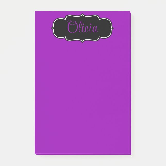 Notas Post-it® Vibrante, audaz Fuchsia Purple Personalizada (Anverso)