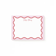 Vibrante colorido rojo rosa Wavy Zigzag Border