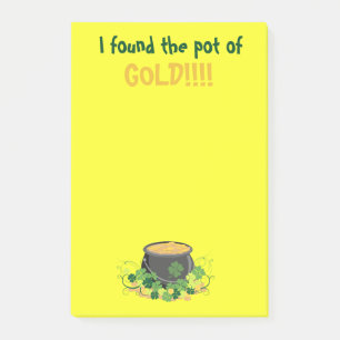 Notas Post-it® Vibrante Yellow St. Patrick's Pot of Gold