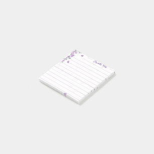 Notas Post-it® Vid floral personalizada púrpura