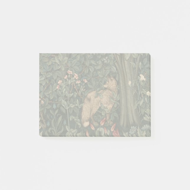 Notas Post-it® Vida silvestre William Morris Greenery Fox (Anverso)