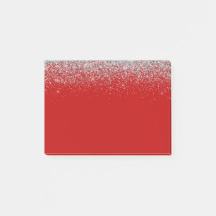 Notas Post-it® Vidrio rojo y Purpurina