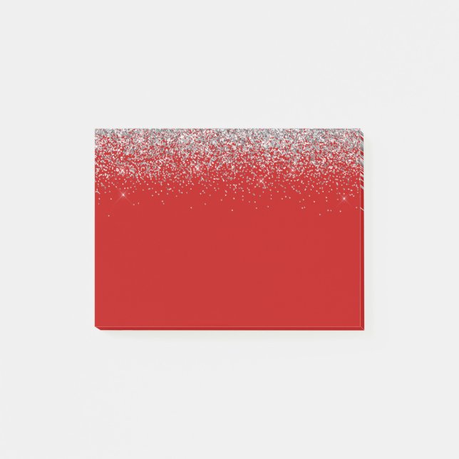 Notas Post-it® Vidrio rojo y Purpurina (Anverso)