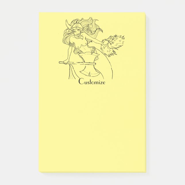 Notas Post-it® Viking Mermaid Warrior Thunder_Cove (Anverso)