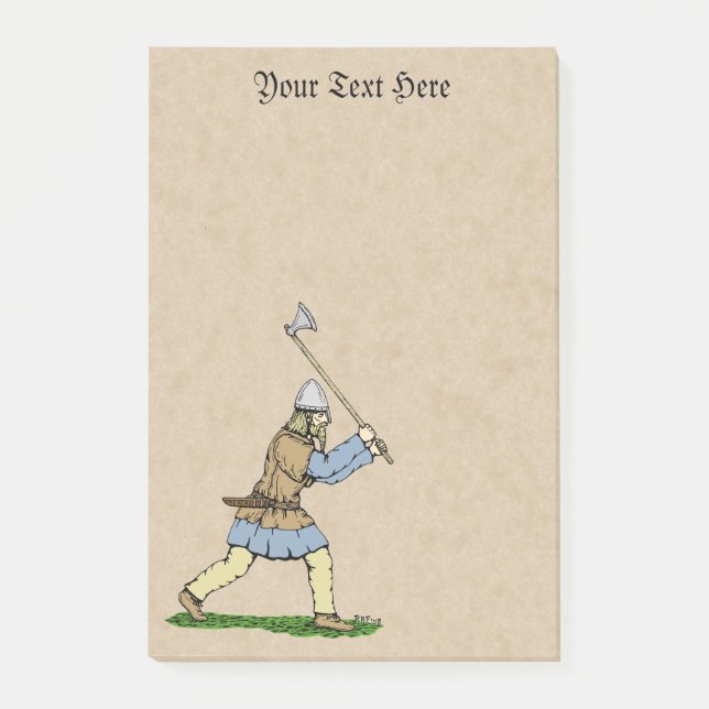Notas Post-it® Viking Warrior Wielding Broad-Ax (Anverso)