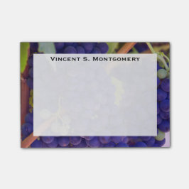 Notas Post-it® Viñas de uva azul púrpura con monograma