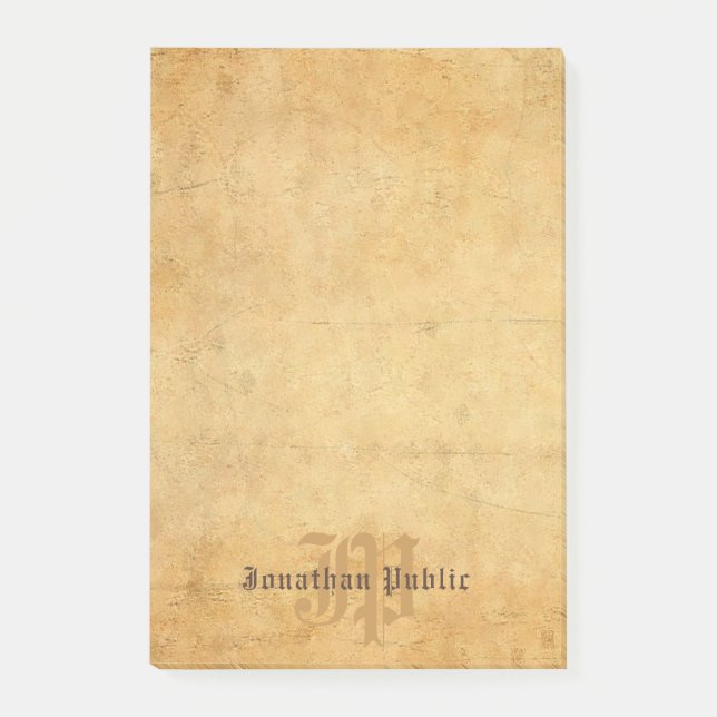 Notas Post-it® Viñeta de plantilla de monograma elegante caligraf (Anverso)