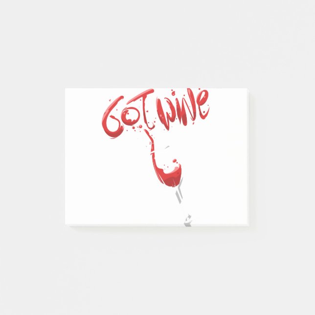 Notas Post-it® Vino conseguido, consumo de vino rojo divertido (Anverso)