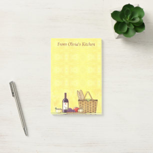 Notas Post-it® Vino, pan y aceite personalizado