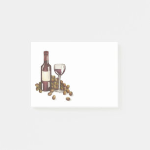 Notas Post-it® Vino Rojo Lover Vidrio Botella Uvas Merlot Caberne