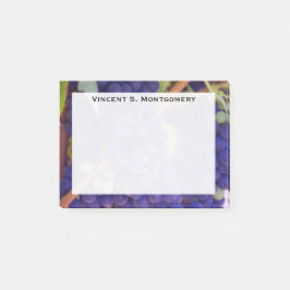 Notas Post-it® Vinos de uva morada azul monogramo