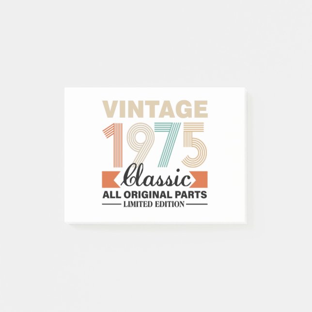 Notas Post-it® Vintage 1975 imited Edition Birthday (Anverso)
