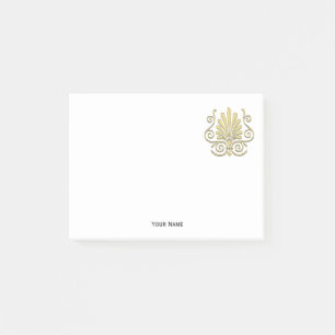 Notas Post-it® Vintage Art Deco Gold Plume Arabesque