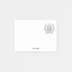 Notas Post-it® Vintage Art Deco Plata Pluma Arabesca