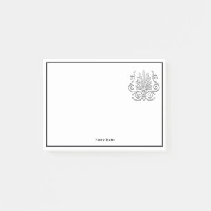 Notas Post-it® Vintage Art Deco Plata Pluma Arabesca