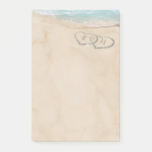Notas Post-it® Vintage Beach Heart Parples Iniciales