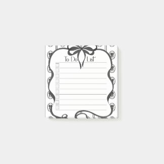 Notas Post-it® Vintage Black Bow Checklist Sticky Note Pad