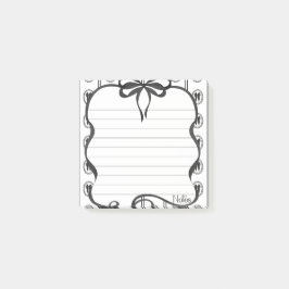 Notas Post-it® Vintage Black Bow Notes 3x3 Sticky Notepad