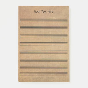 Notas Post-it® Vintage Blank Sheet Music 8 Staves