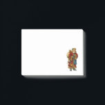 Notas Post-it® Vintage Christmas Old World Santa Claus<br><div class="desc">Sticky nota con un viejo Navidad del Viejo Mundo, Papá Noel. El clásico santa del viejo mundo, con su famoso abrigo rojo y llevando una bolsa llena de juguetes. Este Santa de la vieja usanza es delgado y tiene un bastón para caminar por la tierra regalando juguetes a todos los...</div>