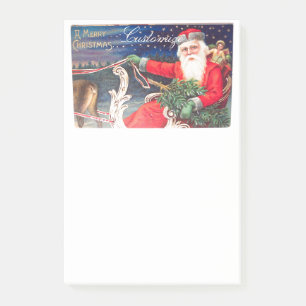 Notas Post-it® Vintage de Santa sobre sleigh Thunder_Cove