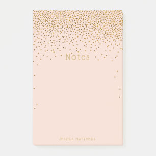 Notas Post-it® Vintage Glam Gold Confetti Rubor Pink