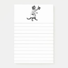 Notas Post-it® Vintage Guay Top Hat Cat Lined Sticky