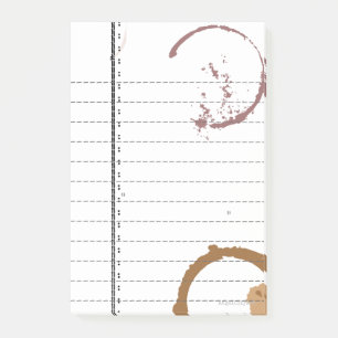 Notas Post-it® Vintage Typeart Coffee Stain Lined Sticky Notes