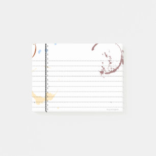Notas Post-it® Vintage Typeart Coffee Stain Lined Sticky Notes