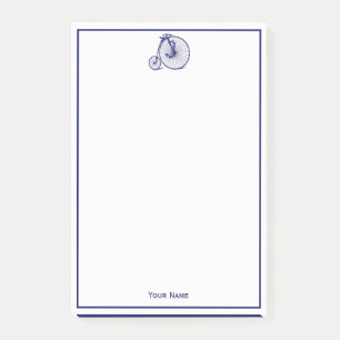 Notas Post-it® Vintage Velocipede Penny Farthing Bicicleta Blu