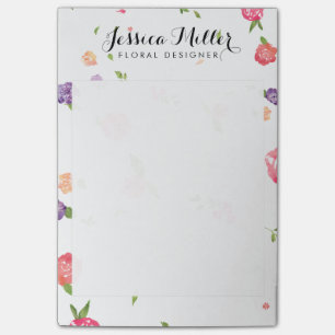 Notas Post-it® Vintage Watercolor Florals Diseñador de naves II