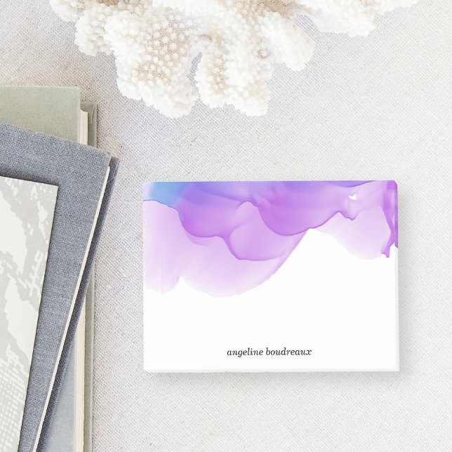 Notas Post-it® Violet Watercolor Personalized (Subido por el creador)