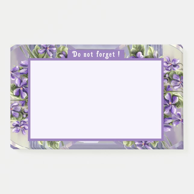 Notas Post-it® violetas en tarro lunar (Anverso)