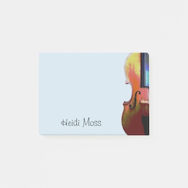 Notas Post-it® Violín de instrumentos musicales personalizado (Anverso)