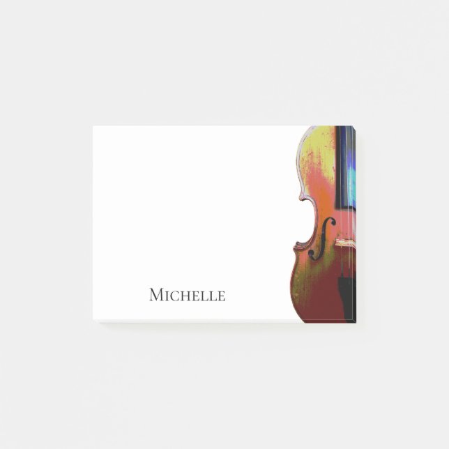 Notas Post-it® Violin Fiddler Cute Music (Anverso)