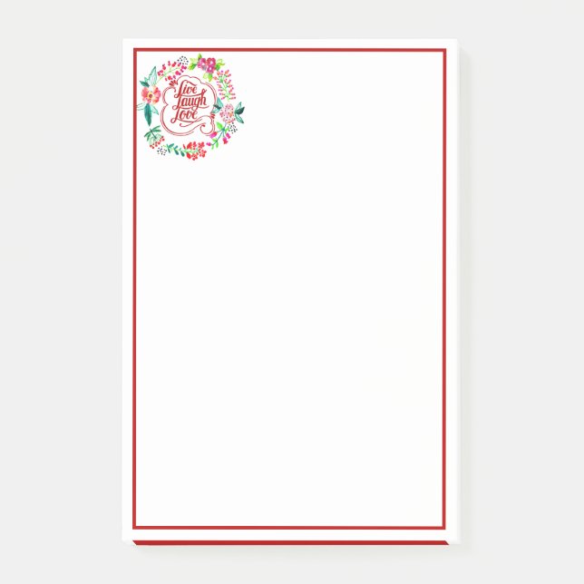 Notas Post-it® Vive ríe ama floral  (Anverso)