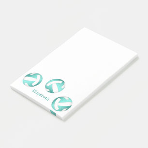 Notas Post-it® Voleibol verde azulado turquesa personalizado chic
