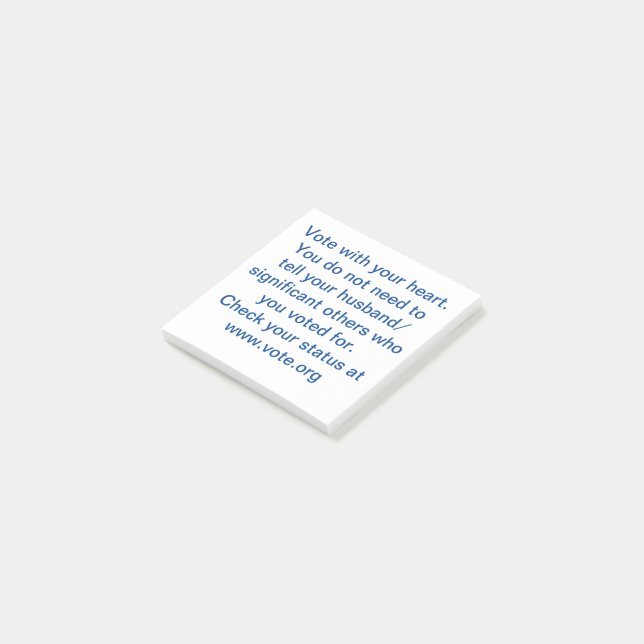 Notas Post-it® Vota con tu corazón (En perspectiva)