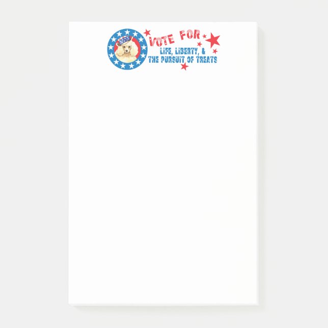 Notas Post-it® Votar por el caniche en miniatura (Anverso)