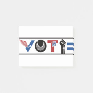 Notas Post-it® VOTE Americano, RBG, USPS, BLM, Paz e Igualdad